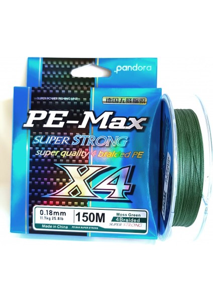 Pe-Max 4x 150MT Moss Green 0,14MM Misina
