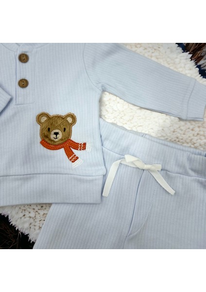 Kabartma Ayılı Çocuk Pijama Takımı