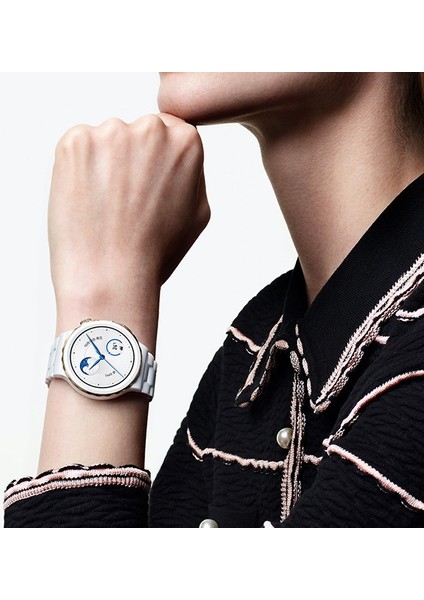 Gt3 Elite Elegance Unisex Akıllı Saat Deri Seramik Kordon Hdiyeli( Nfc Özellikli )