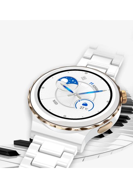 Gt3 Elite Elegance Unisex Akıllı Saat Deri Seramik Kordon Hdiyeli( Nfc Özellikli )
