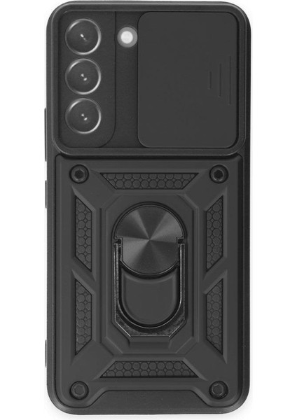 Samsung Galaxy S24 Tank Kılıf Magnetik Standlı Kamera Korumalı Sürgülü Vega Kapak