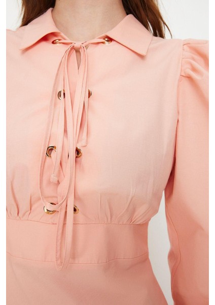 Moda Regular Casual Günlük Poplin Dokuma Gömlek Yaka Uzun Kol A-Line Maxi Boy Tesettür Elbise indirimleri