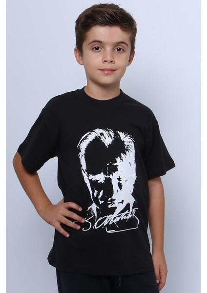 Çocuk Atatürk Ayyıldız Baskılı Tshirt Kısa Kollu A62