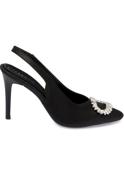 Siyah Vegan-Tekstil Kadın Stiletto - K24I1AY67328-A10 Siyah