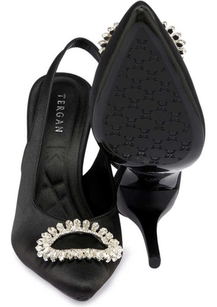 Siyah Vegan-Tekstil Kadın Stiletto - K24I1AY67328-A10 Siyah