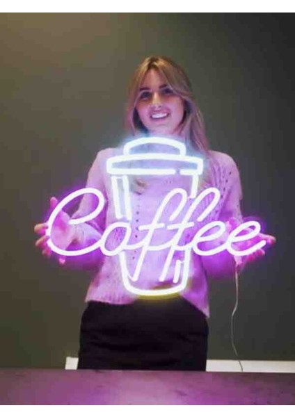 Neon Led Işıklı Cafe Coffoe