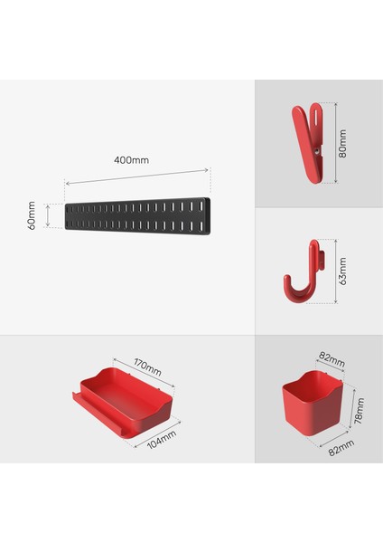 Çok Amaçlı Pano Organizatör Set 2 ( 6 cm x 40 cm ) Siyah - Kırmızı modelleri