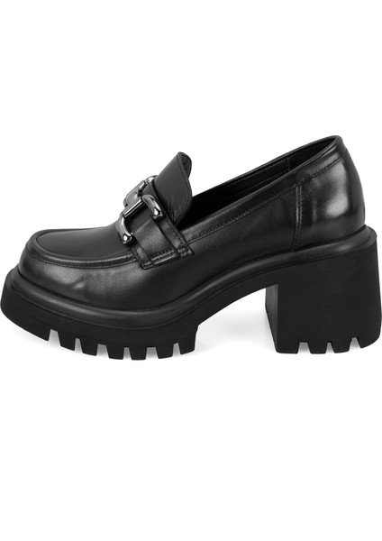 Kassidy Siyah Kadın Topuklu Deri Günlük Ayakkabı fırsatları