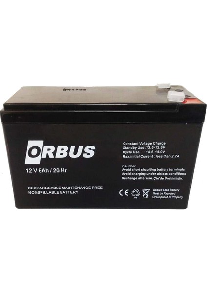 12V 9A Akü Kuru Bakımsız Akü