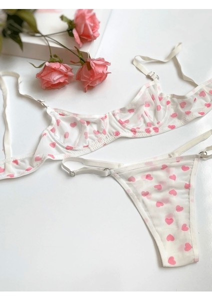 Kalp Baskı Tül Sütyen Takım fiyatları