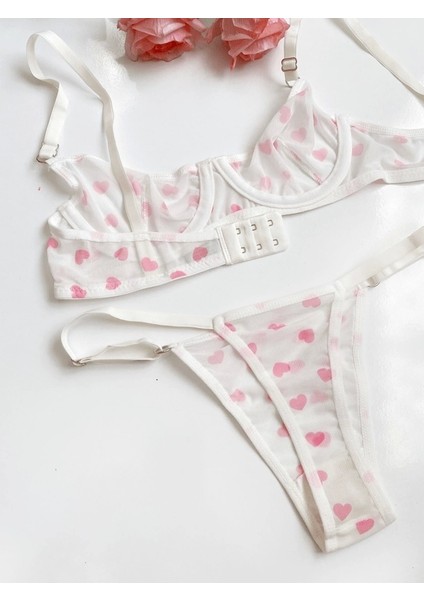 Kalp Baskı Tül Sütyen Takım indirimleri