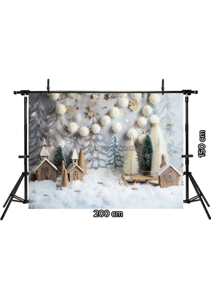 Kış Masalı Temalı 200 x 150 cm Stüdyo Fonu Arka Plan Kar Manzaralı fiyatları