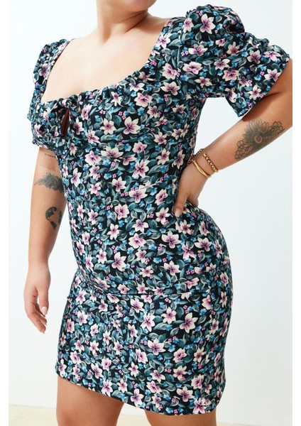 Moda Rahat Casual Günlük Krep Dokuma Kalp Yaka Kısa Kol Basic Midi Boy Büyük Beden Elbise fiyatları