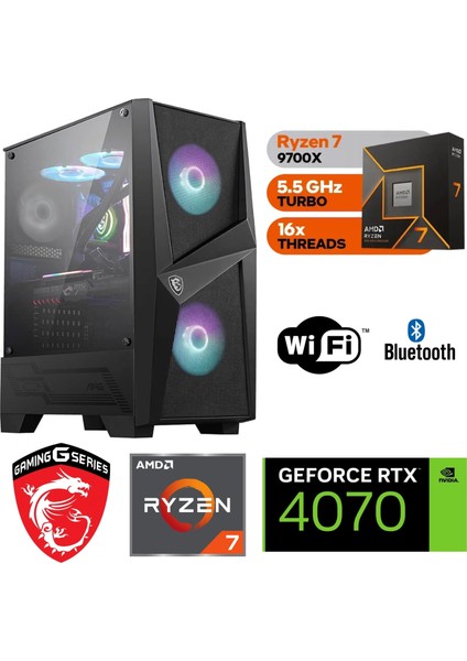 12GB Rtx 4070  – Gaming Pc Ddr5 – Ryzen 7 9700X – 32GB Ddr5 6000 Mhz Ram  - 1tb M.2 SSD – Sıvı Sogutmalı – Windows 11 Pro