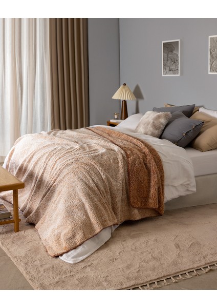 Nord Sherpa Tek Kişilik Battaniye - Kiremit