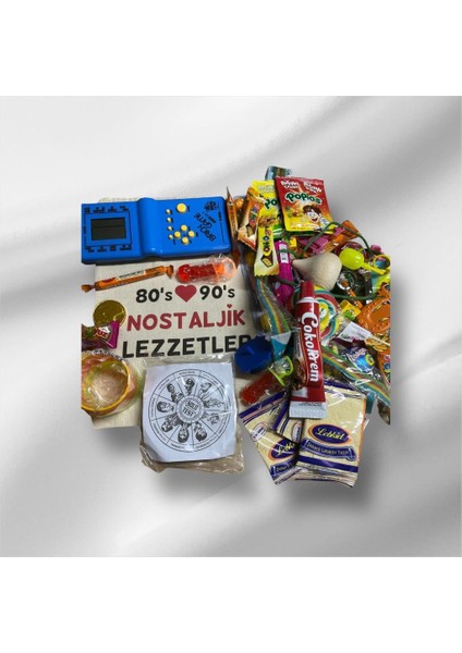 Kese Mavi Tetrisli Nostaljik Hediye Paketi 80'ler 90'lar modelleri