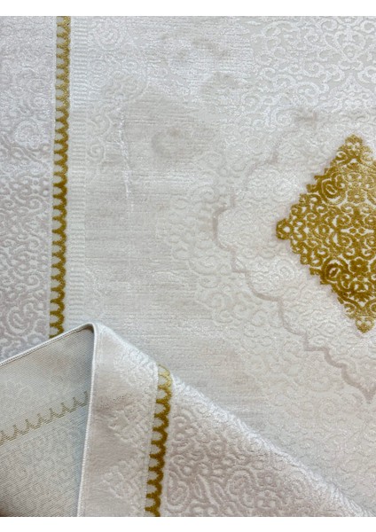 9720 krem - gold akrilik dokuma halı yumuşak salon oturma odası halısı