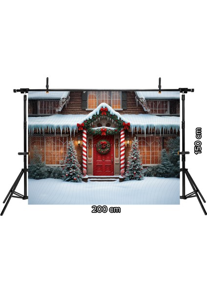 Kırmızı Kapıda Büyülü Noel Dekoru Stüdyo Fonu 200 x 150 cm Arka Plan fiyatları