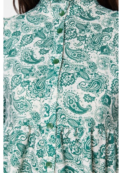 Moda Regular Keten Görünümlü Dokuma Hakim Yaka Uzun Kol Gömlek Elbise Maxi Boy Tesettür Elbise indirimleri