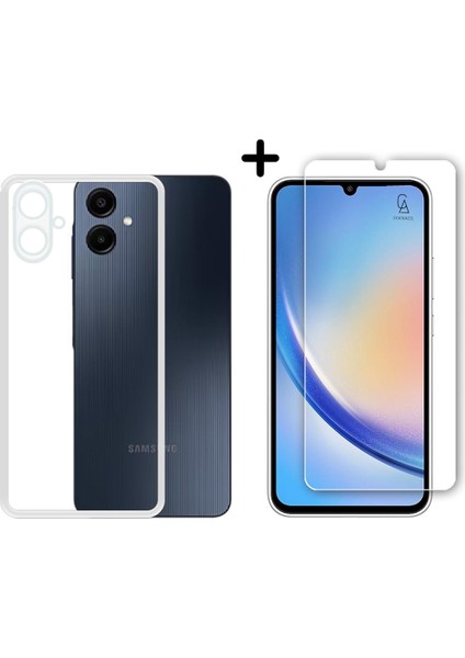 Samsung Galaxy A06 Uyumlu Kılıf Esnek Silikon Telefon Kılıfı ve Temperli Cam Ekran Koruyucu