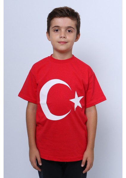 Çocuk Atatürk Ayyıldız Baskılı Tshirt Kısa Kollu A62 fiyatları