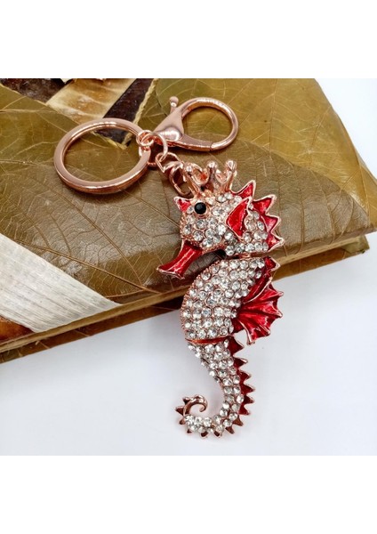Kırmızı Kristal Taşlı Denizatı Anahtarlık fiyatları