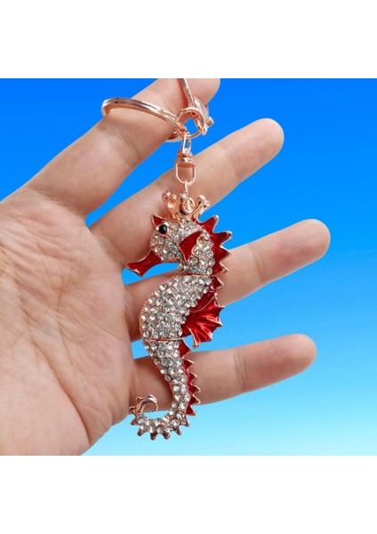 Kırmızı Kristal Taşlı Denizatı Anahtarlık modelleri