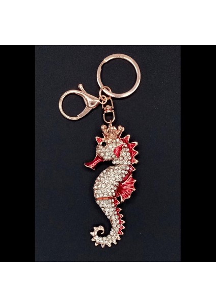 Kırmızı Kristal Taşlı Denizatı Anahtarlık fırsatları