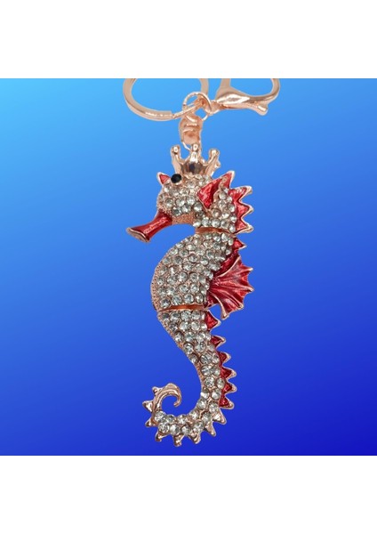 Kırmızı Kristal Taşlı Denizatı Anahtarlık indirimleri