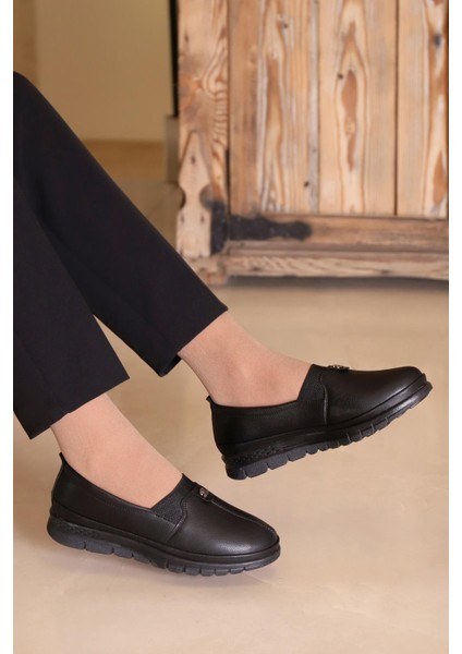 Kadın Siyah Klasik Ortopedik Anne Ayakkabısı Zslnk 510 fiyatları