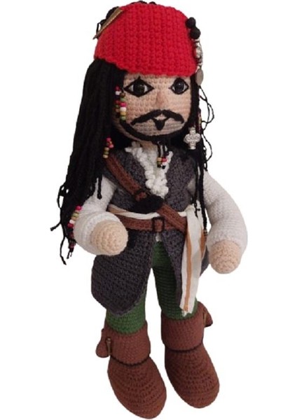 Korsan Jack Sparrow Bebek Amigurumi Organik Oyuncak
