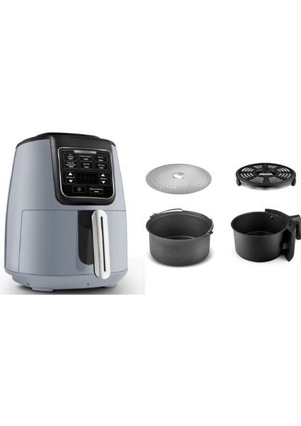 Air Pro Cook 3 In 1 Xl Ev Yemeği, Közleme, Airfryer Blue Gray 4 Kişilik