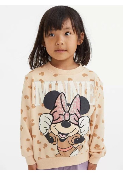 Minnie Pullu Kız Çocuk Swetshirt