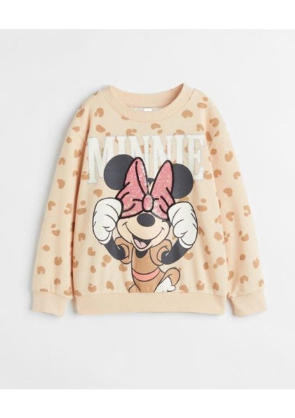 Minnie Pullu Kız Çocuk Swetshirt