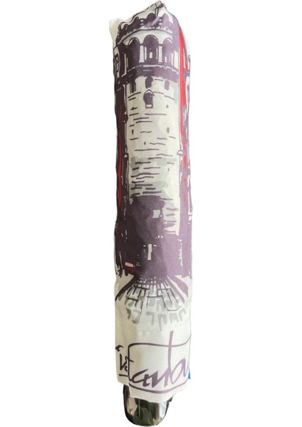 Kadın Şemsiye 8 Telli Istanbul Desenli