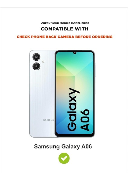 Samsung Galaxy A06 ile Uyumlu Kılıf Şeffaf Kamera Korumalı Esnek Silikon Telefon Kılıfı Kapak fırsatları
