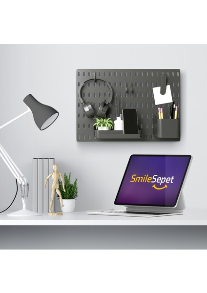 Çok Amaçlı Pano Organizatör Set 1( 28 cm x 40 cm ) Siyah - Dübelli