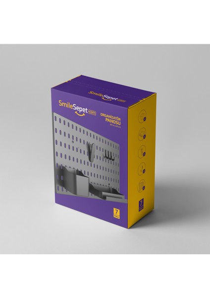 Çok Amaçlı Pano Organizatör Set 1( 28 cm x 40 cm ) Siyah - Dübelli indirimleri