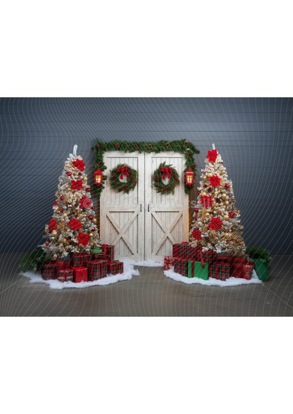 Kış Masalı Kapı Dekor Stüdyo Fonu 200 x 150 cm Arka Plan