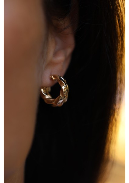 14 Ayar Altın Burgu Halka Küpe 3 modelleri