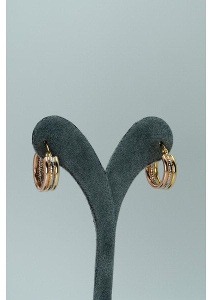 14 Ayar Altın 3 Renk Halka Küpe fırsatları