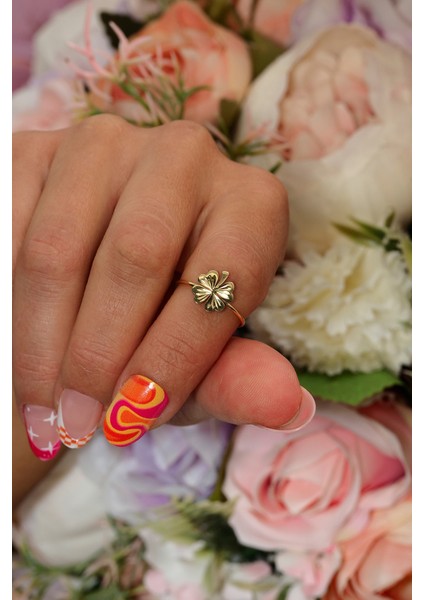 14 Ayar Altın Yonca Model Günlük Yüzük fiyatları