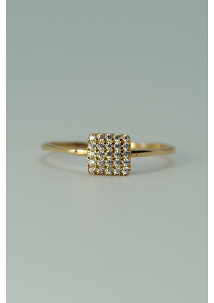 14 Ayar Altın Kare Taşlı Günlük Yüzük fırsatları