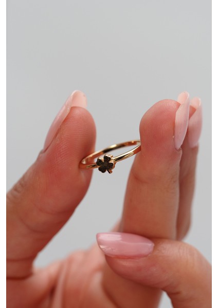 14 Ayar Altın Minmal Yonca Yüzük fiyatları