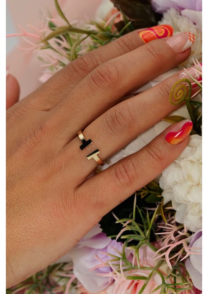 14 Ayar Altın Çift T Model Yüzük