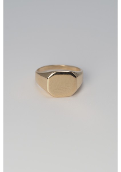 14 Ayar Altın Geniş Parlak Yüzey Yüzük modelleri