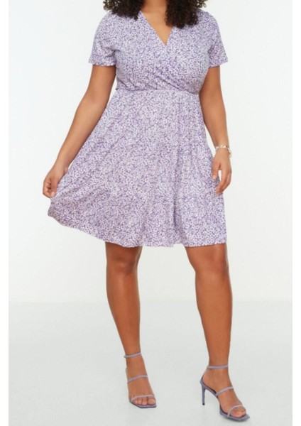 Moda Slim Casual Günlük Bürümcük Örme Kruvaze Kısa Kol Skater Mini Boy Büyük Beden Elbise modelleri