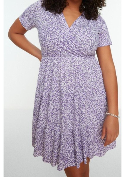 Moda Slim Casual Günlük Bürümcük Örme Kruvaze Kısa Kol Skater Mini Boy Büyük Beden Elbise fırsatları