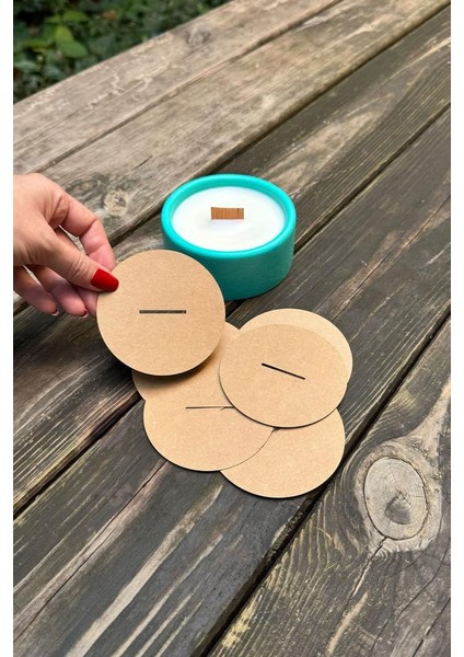 Mum Toz Kapakları 83MM Çap 30MM x 2 mm Ahşap Fitil Boşluğu 50 Adet
