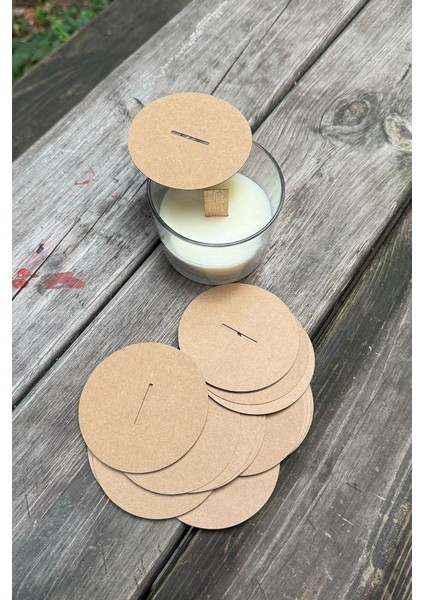 Mum Toz Kapakları 77MM Çap 25MM x 2 mm Ahşap Fitil Boşluğu 50 Adet modelleri